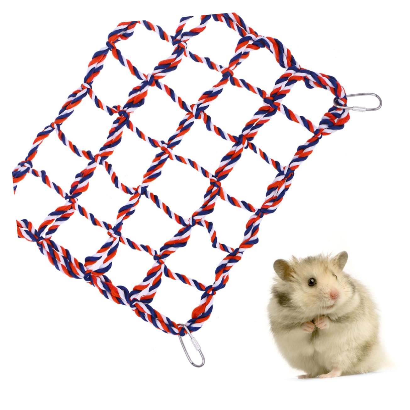 VANZACK 3stücke Kleine Tier Hängematte Baumwolle Mit Kletternetz Für Hamster Ratten Und Frettchen Fördert Einfach Zu Befestigen Mit Metallclips Für Käfige