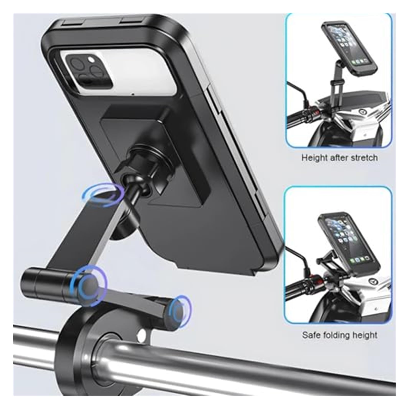 GPS Support Support Téléphone Moto pour Vélo Étanche Anti-Choc pour Électrique pour Guidon Support GPS