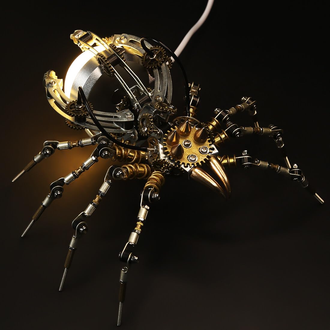 JOENI HIDEDE metalowe puzzle 3D, mechaniczny pająk, zestaw do montażu z lampą stołową, 512 szt., metalowe cięcie laserowe, puzzle, model zestaw do montażu, zabawka