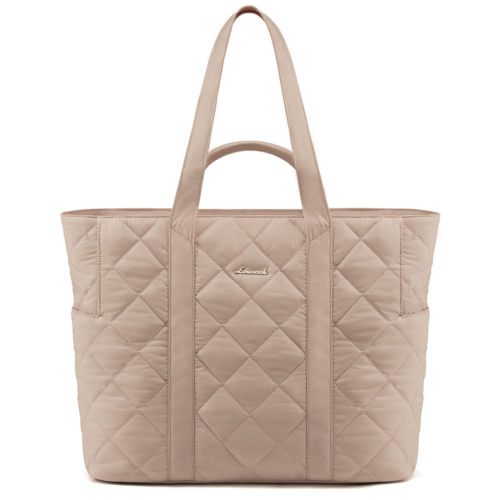 LOVEVOOK Tote Bag for Women,Light Puffer Tote Bag with Multi-pockets,Stylish Carry on Laptop Bags for Daily,Travel,Work,Gym | with Multi-pockets,