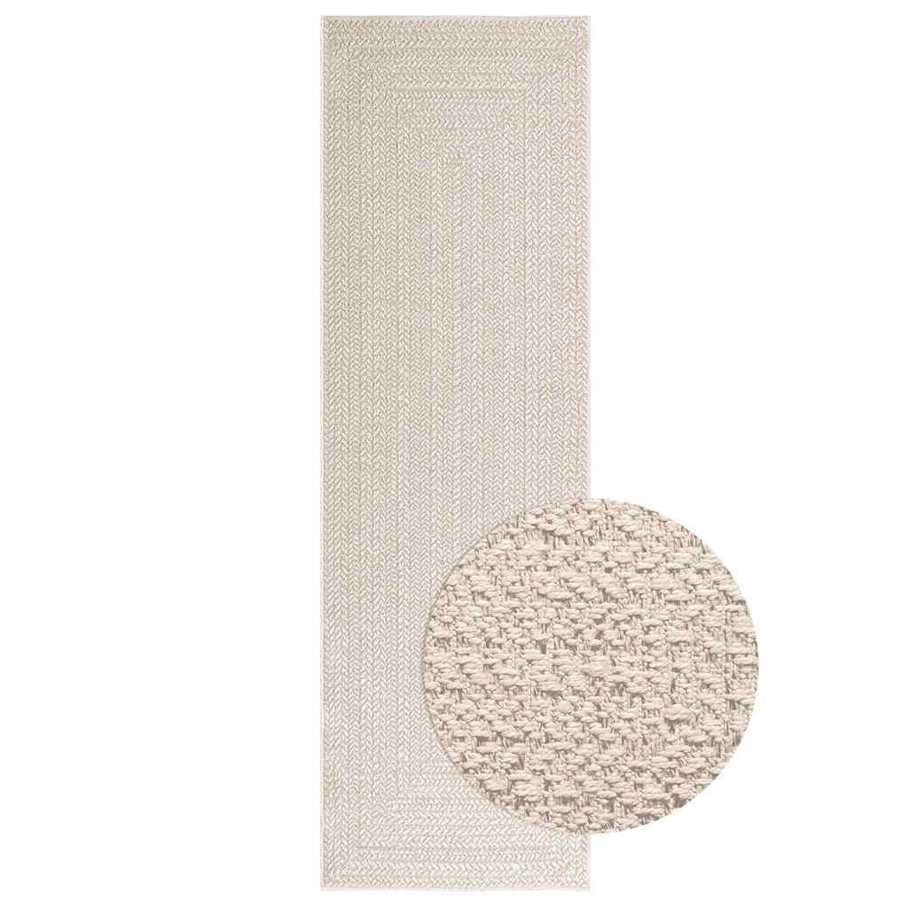 Tapis extérieur polypropylène 80x250 résistant crème