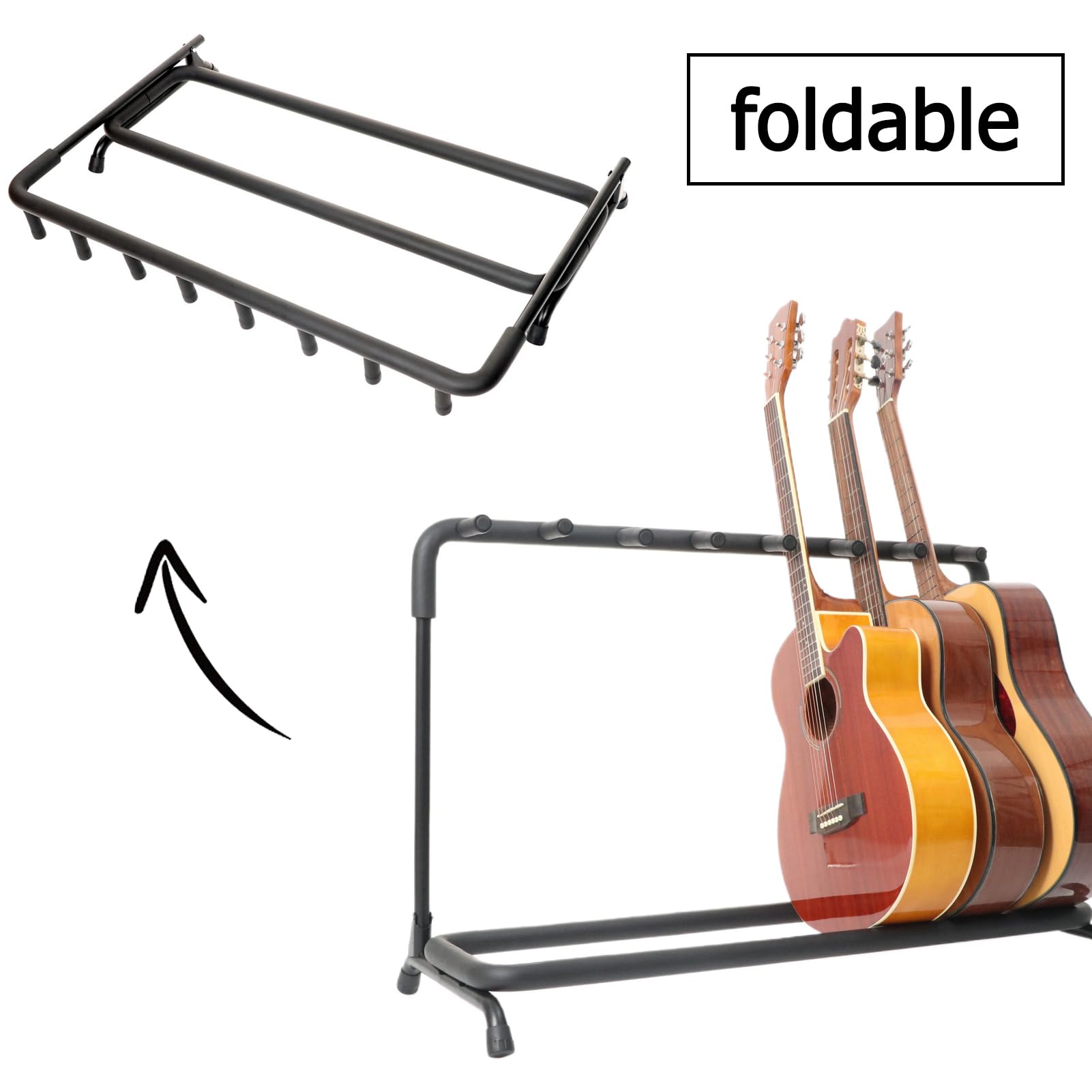 Stojak na gitarę, wielofunkcyjny stojak na gitarę, do akustycznego basu elektrycznego, solidny i trwały stojak podłogowy na maksymalnie 7 gitar, oszczędność miejsca, akcesoria gitarowe