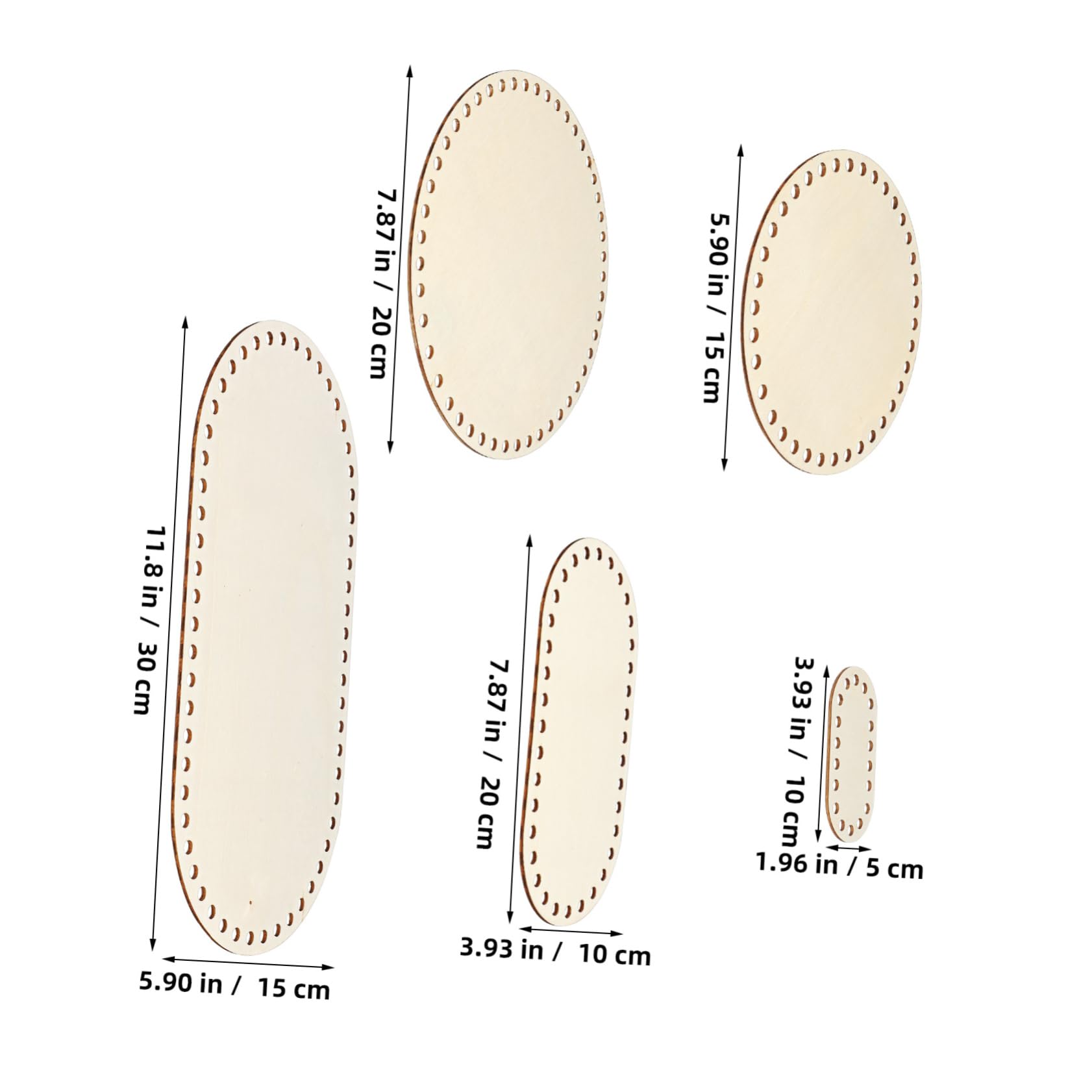 SOLUSTRE DIY Craft Helper: 5 Pcs Crochet Basket Wood Bottoms Wood Base Baskets for Knitting Crocheting