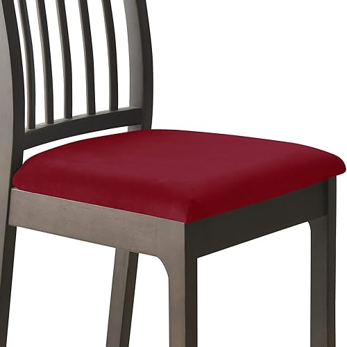 Juego de 6 fundas elásticas para asiento de silla de comedor, de terciopelo suave, fundas protectoras universales extraíbles para sillas de comedor,