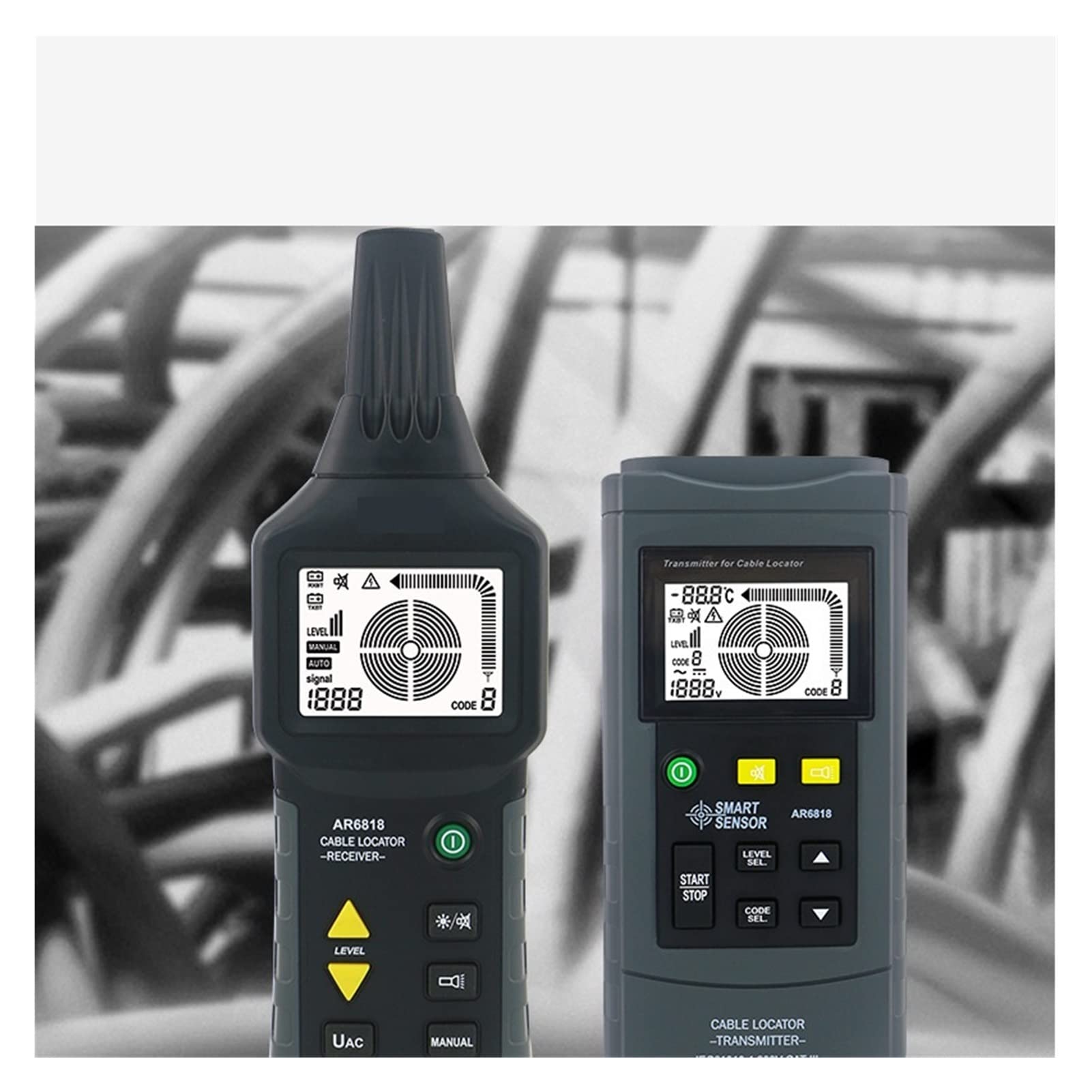 Detector de pared, AR6818 Probador de cable subterráneo Falla de cable de cable multifuncional Circuito de interrupción detector de cables