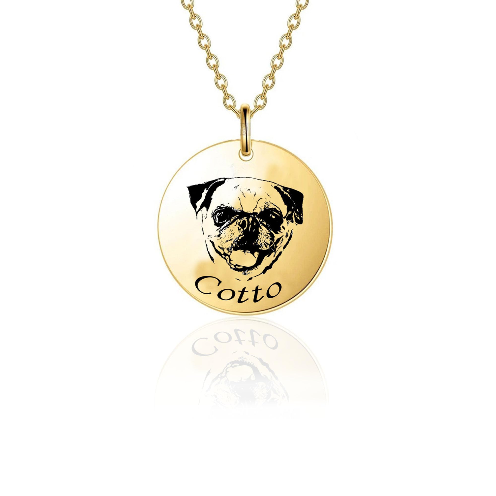 AKAIUUYBD Personalized pet portrait necklace Personalized dog photo name necklace Custom photo necklace Pet memorial gift Gifts for her