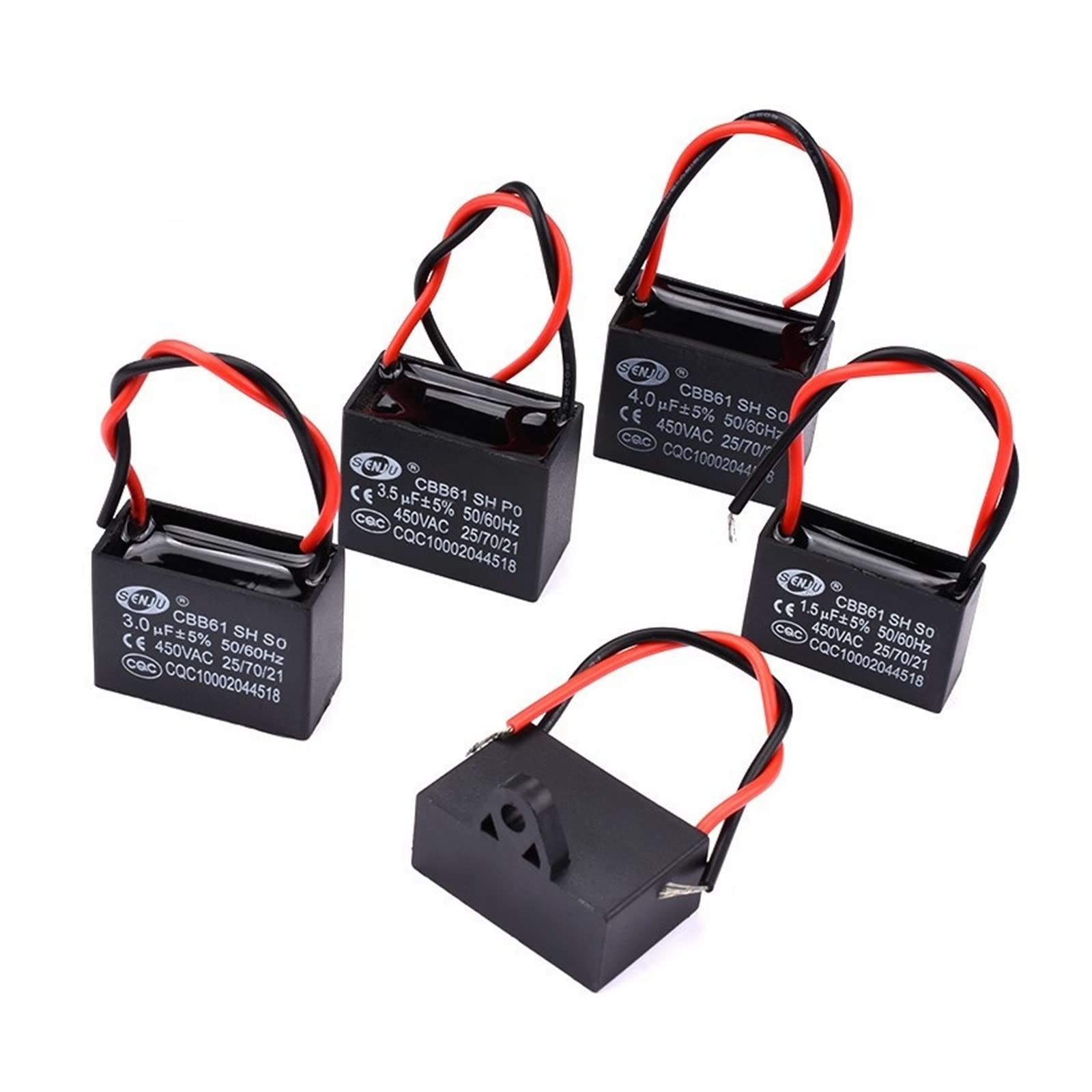 1 Uds. Condensador de arranque de ventilador Cbb61 1uf/1,2 uf/1,5 uf/1,8 uf/2uf/2,2 uf/2,5 uf/2,7 uf/3uf/3,5 uf/4uf/4,5 uf/5uf/6uf/7uf/8uf rango de ventilador de techo (Size : 16UF)
