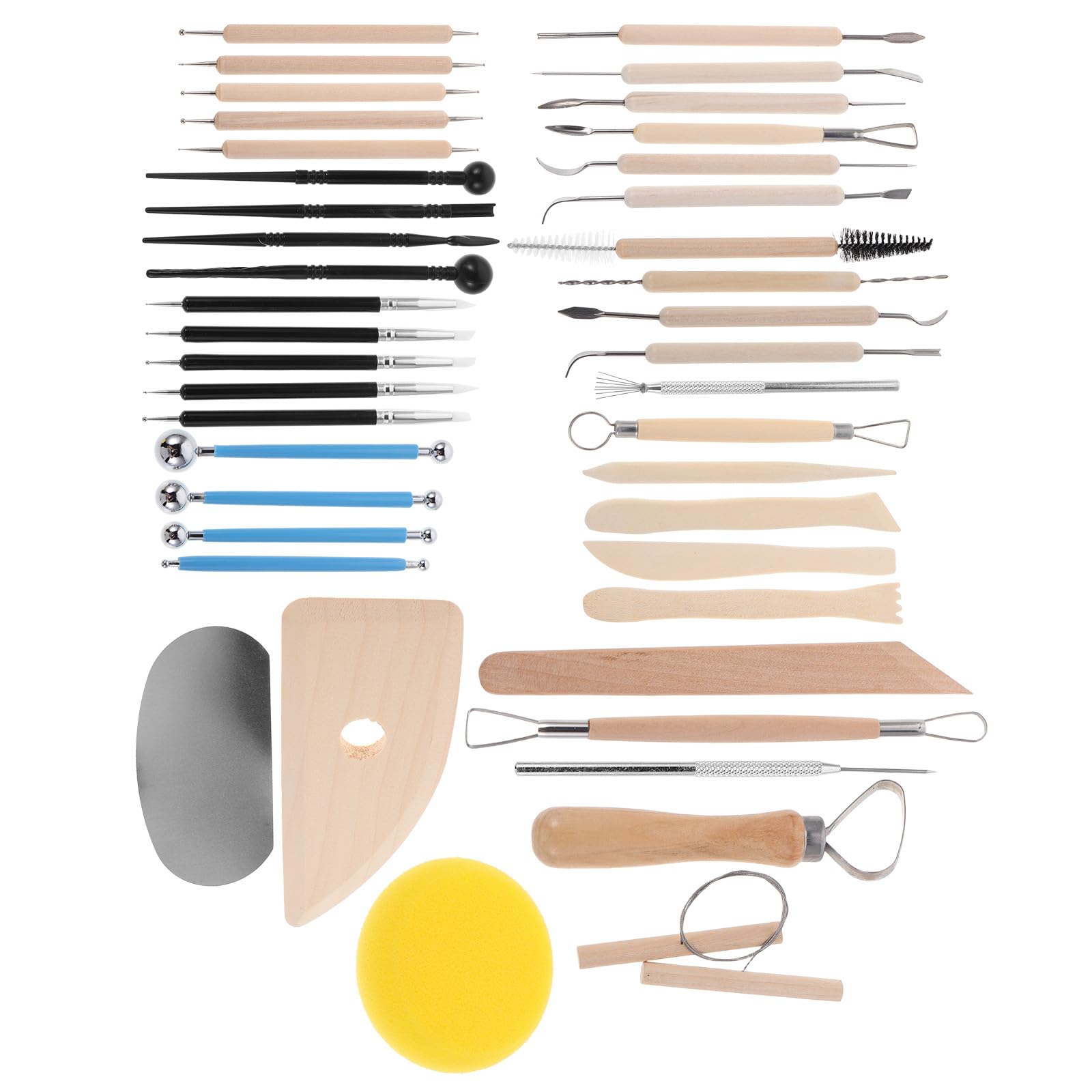 STOBAZA Kit Profesional de Herramientas de Cerámica Mango Ergonómico y Funcionalidad Versátil para Esculpir y Modelar Arcilla en Sesiones de Arte al Aire Libre