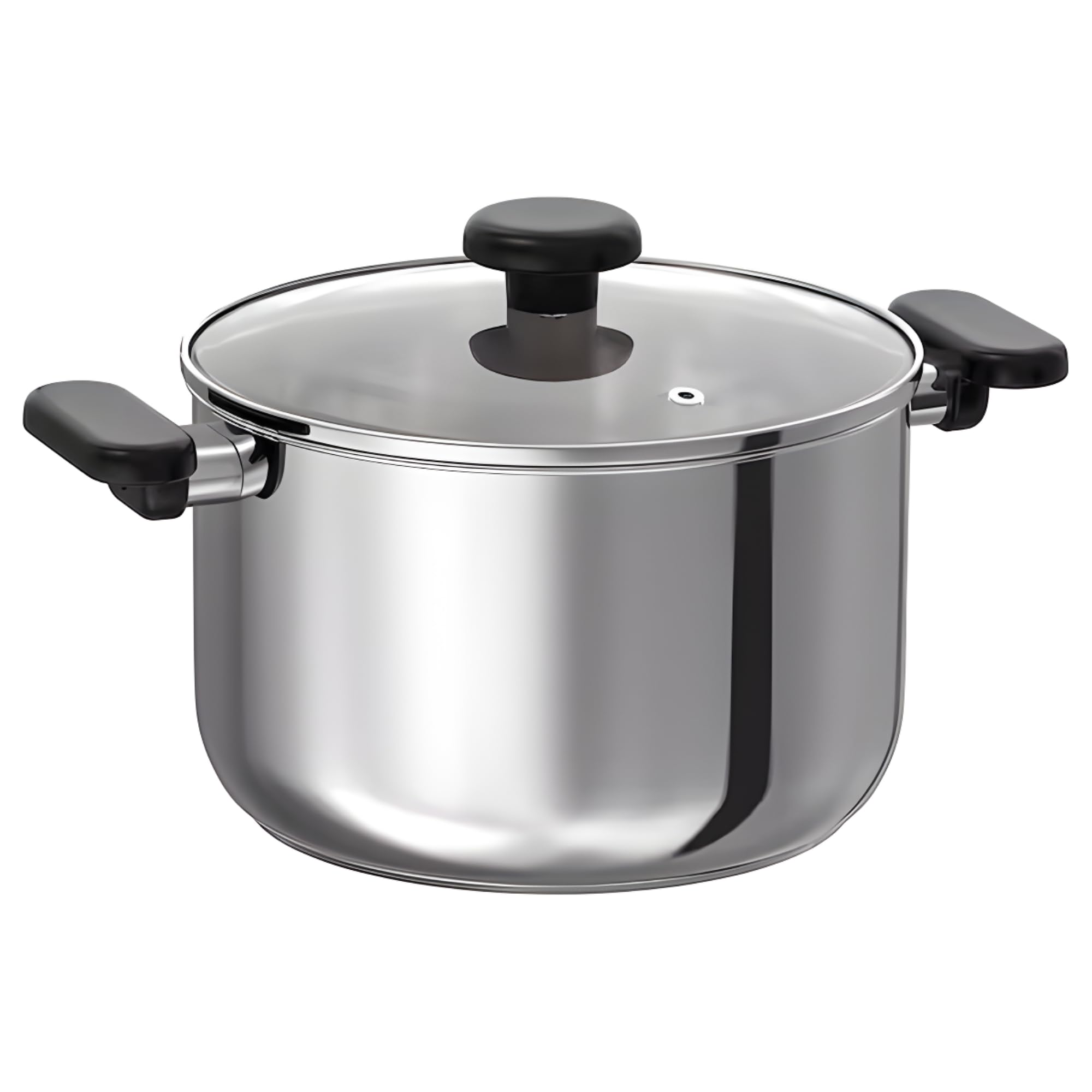 ZYCORE 5L Stockpot – Stainless Steel Cooking Pot – Saucepan with Glass Lid for Soups, Stews - 3L, 5L and 10L Casserole Pot with Heat Resistant Handles (5 litres)