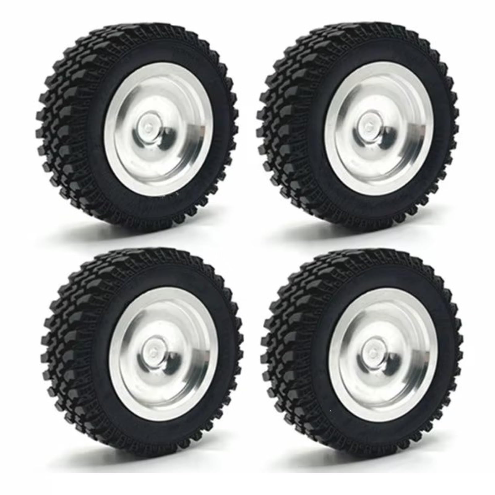 RC Pneus Jante Compatible avec MN168 Pièces Et Accessoires De Mise À Niveau pour Voiture RC 1/12 : Jantes Métalliques 82 Mm Et Pneus en Caoutchouc Lot De 4.