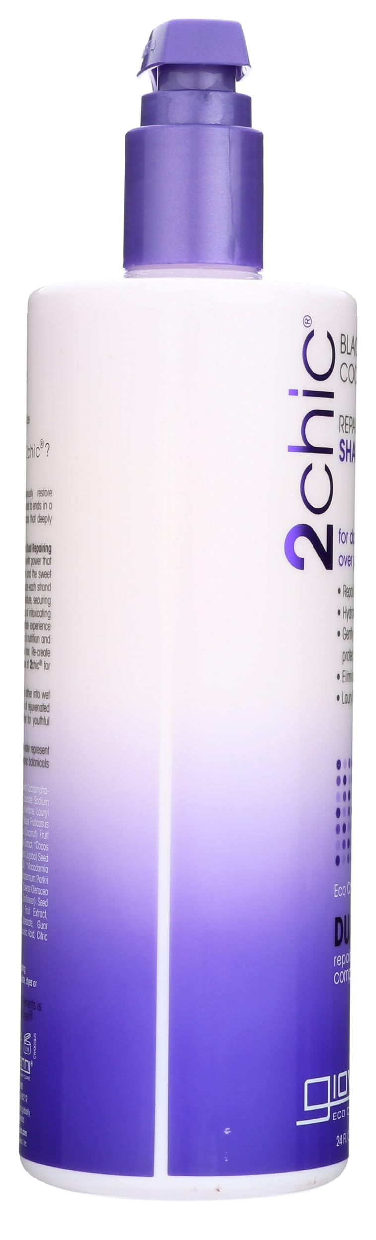 GIOVANNI 2chic szampon regenerujący, 680 ml, jeżyna i mleko kokosowe do suchych, zniszczonych i farbowanych włosów, wzbogacony o argan, masło shea, keratynę, bez siarczanów, trwały kolor, bez