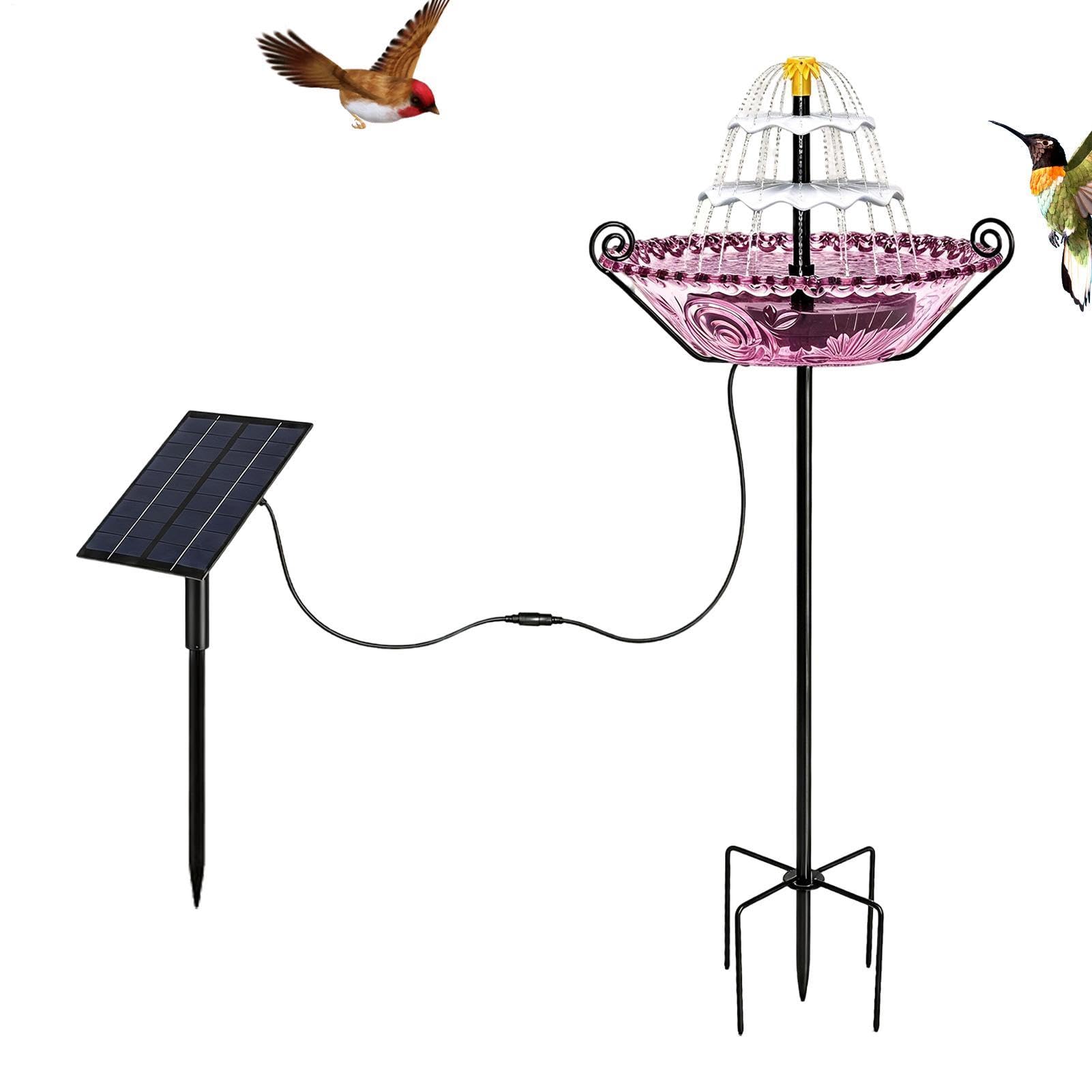Genérico Fuente Solar Exterior Baño De Aves Bebedero Azulejos | Baño De Colibríes Para Jardineros, Propietarios, Patio Trasero, Patio, Césped, Jardín, Balcón,