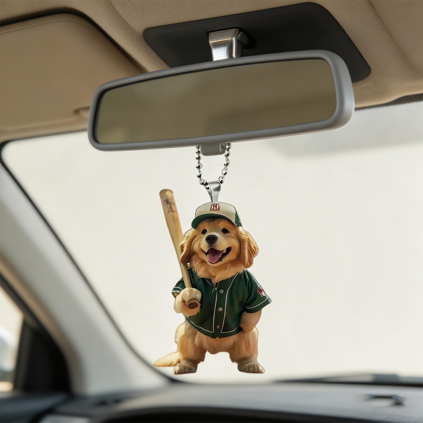 Playful Dog Patterned Vehicle Ornament with Bright Acrylic Ideal for Rearview Glass Lovely Dog Car Hanging Ornament Strong Acrylic Component Puppy Designs Car Accessories