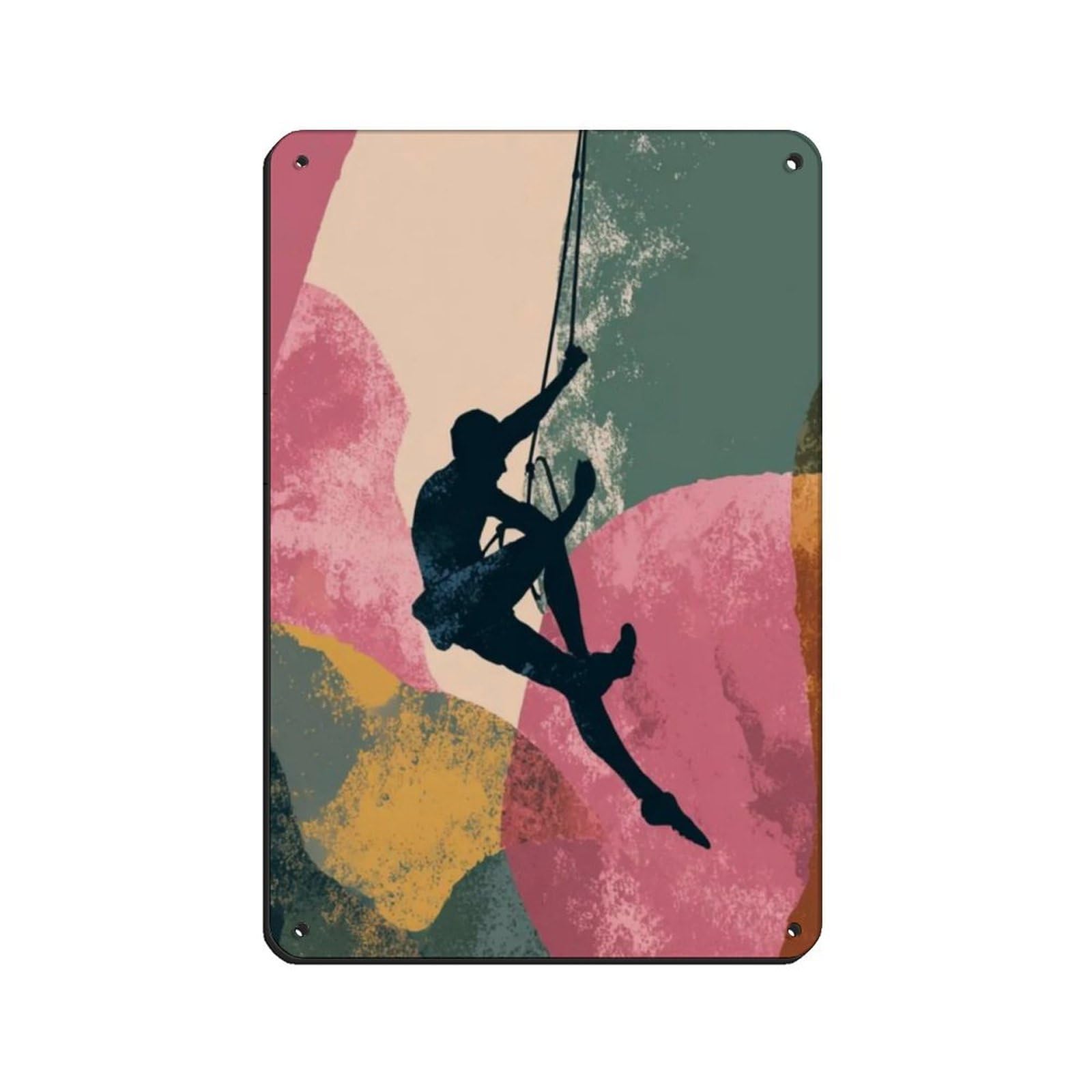 Poster escalade vintage en métal pour créer une ambiance man cave ou café rétro chaleureux