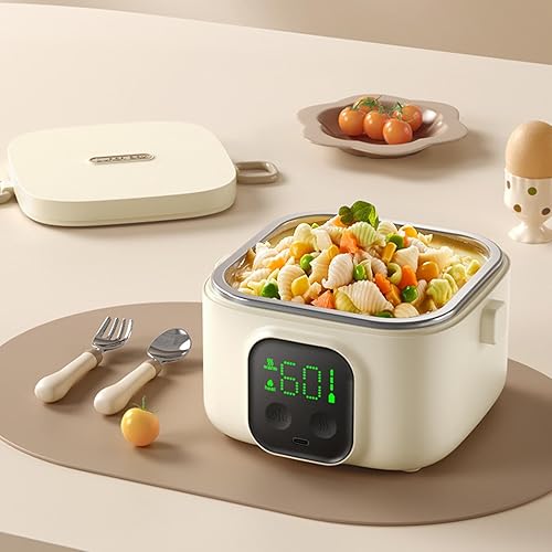Miniatura 2 de ZJchao Lonchera eléctrica portátil, calentador de alimentos de temperatura constante de 16.9 fl oz con batería de 8800 mAh, 7 ajustes de calor de