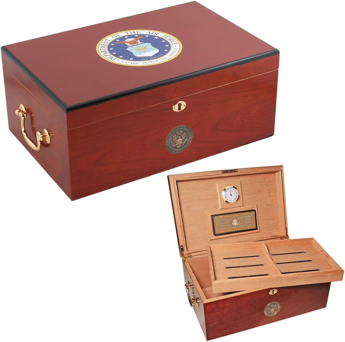 NEW AIR FORCE HUMIDOR - AMERICAN EMBLEMS AIR FORCE ONE - 100 CIGAR CAPACITY
