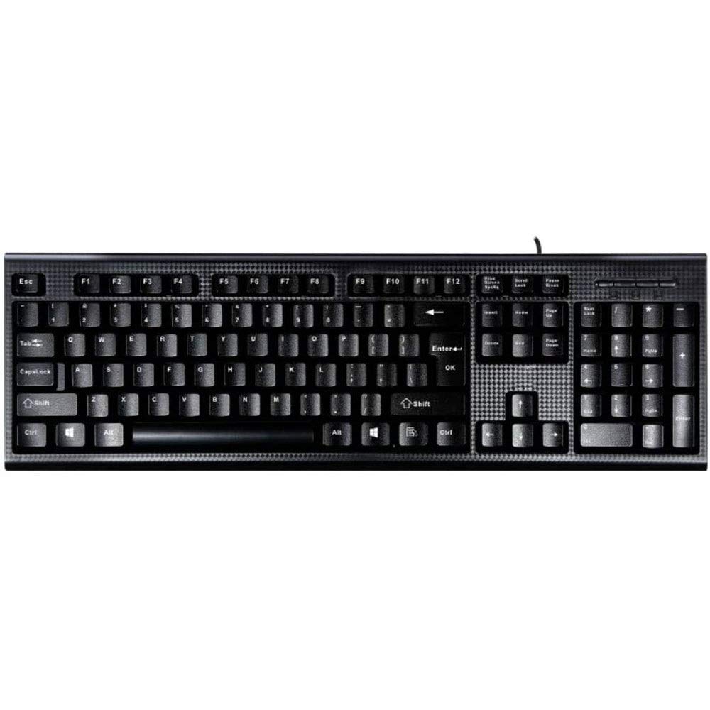 KANBUN Tastiera cablata USB, tastiera cablata portatile ultra sottile e silenziosa e con notebook per PC laptop Windows