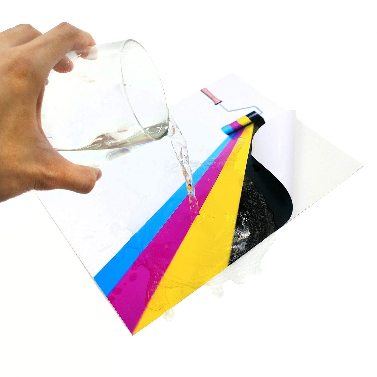 Evergreen Goods 100 feuilles papier autocollant vinyle A4 blanc mat imperméable impression jet d'encre laser