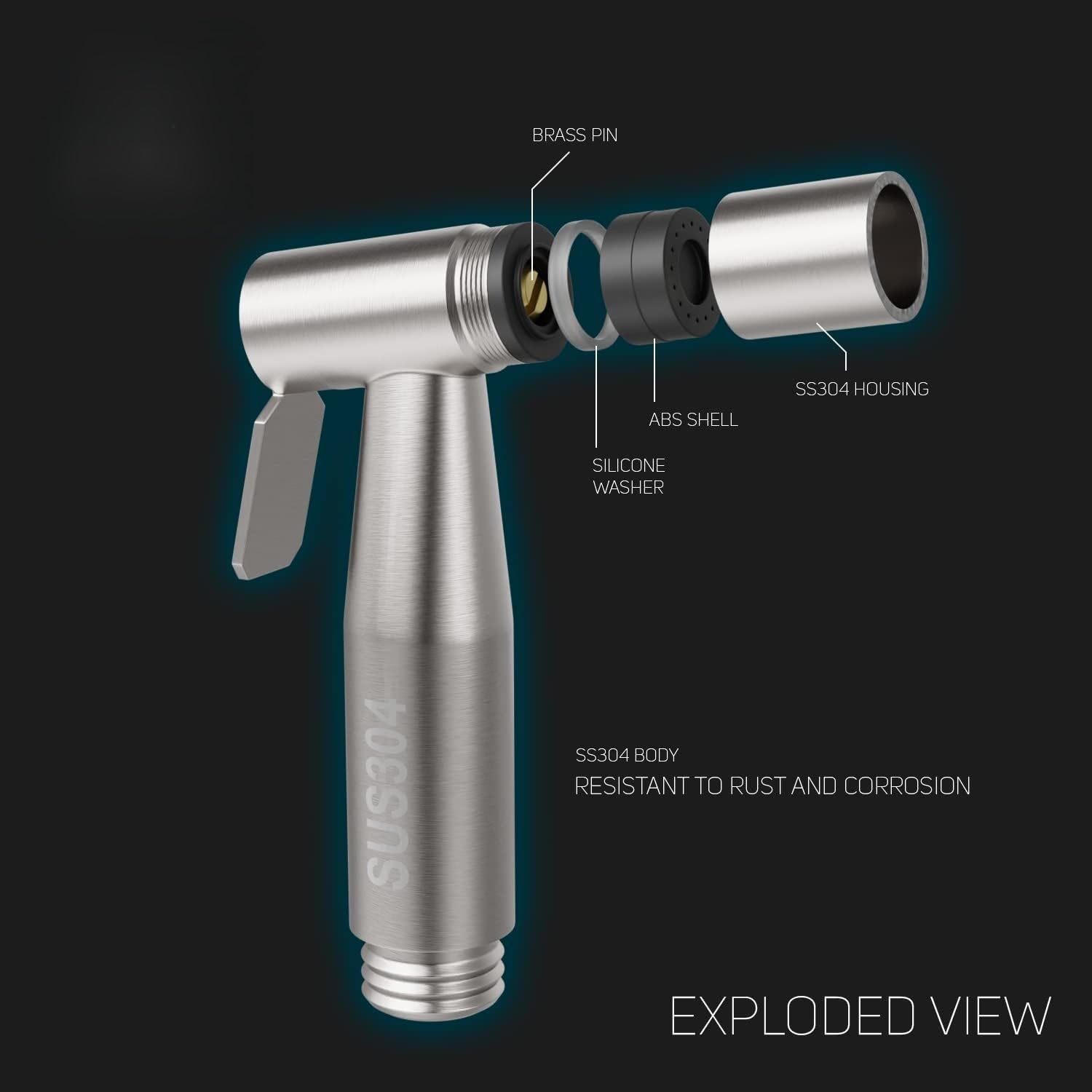 COSVIT Stainless Steel Jako Health Faucet Head Only (Pack of 1) 1