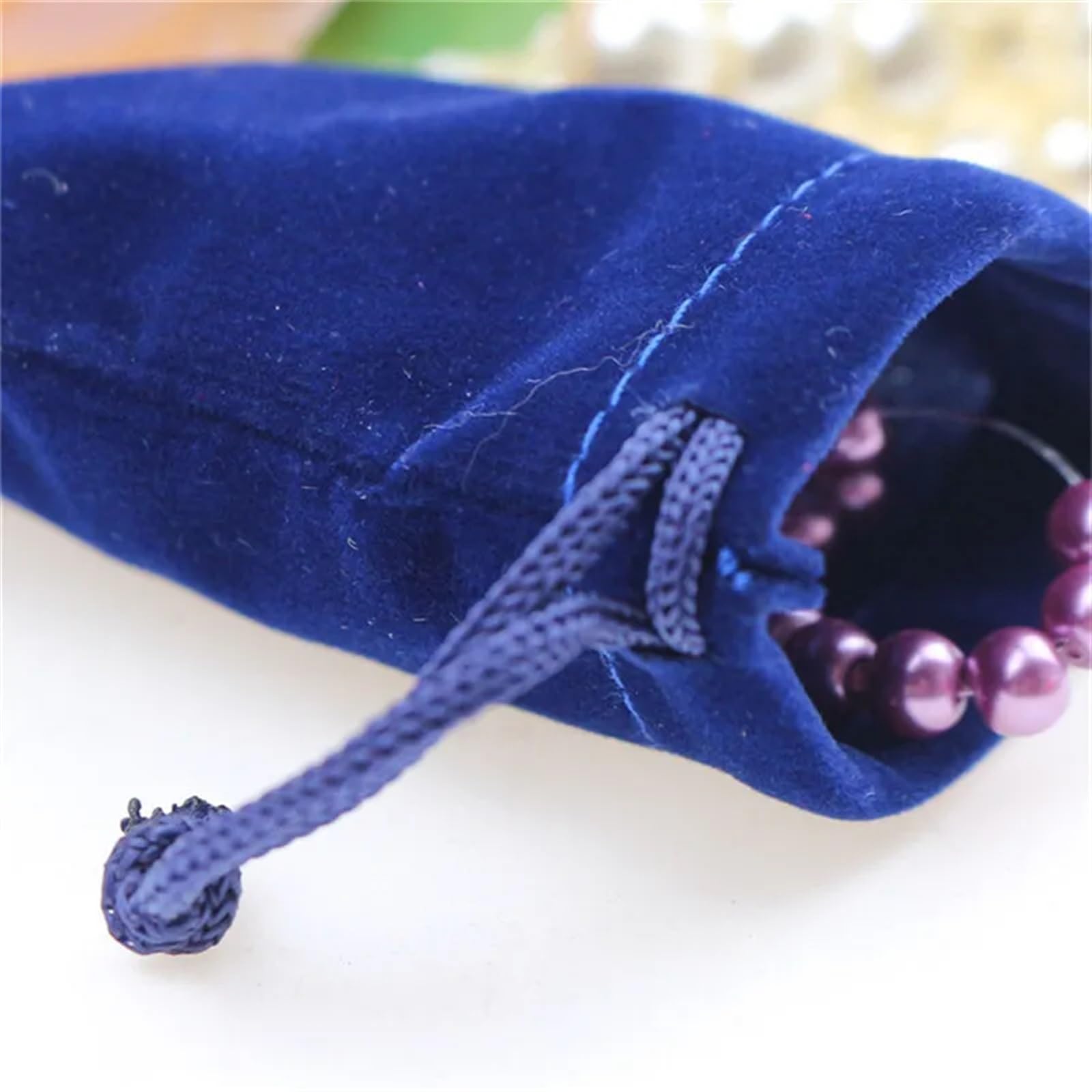 Pequeñas Bolsas de Regalo 50 Uds 5x7 7x9 9x12 13x18 15x20 17x23cm bolsa de terciopelo joyería cordón negro bolsas de franela bolsas de regalo de Perfume decorar(Rose red,8x10cm)