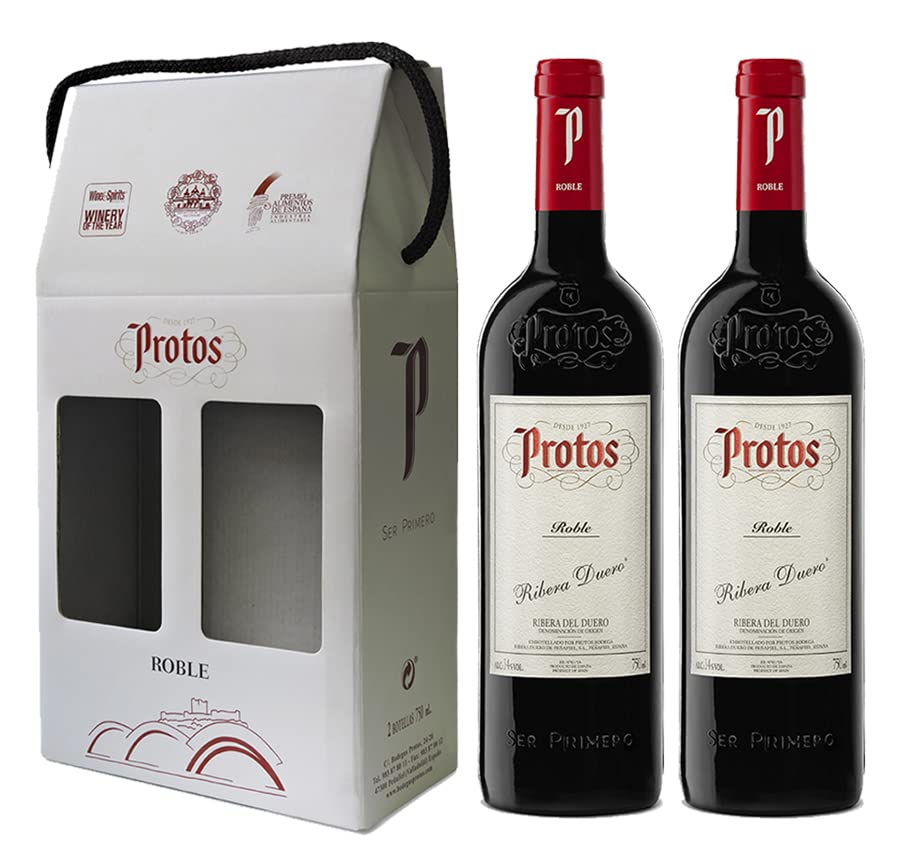 ProtosRoble, Tempranillo Spanish Red Wine, Gift set box, Ribera del Duero, 2 bottles x 75cl
