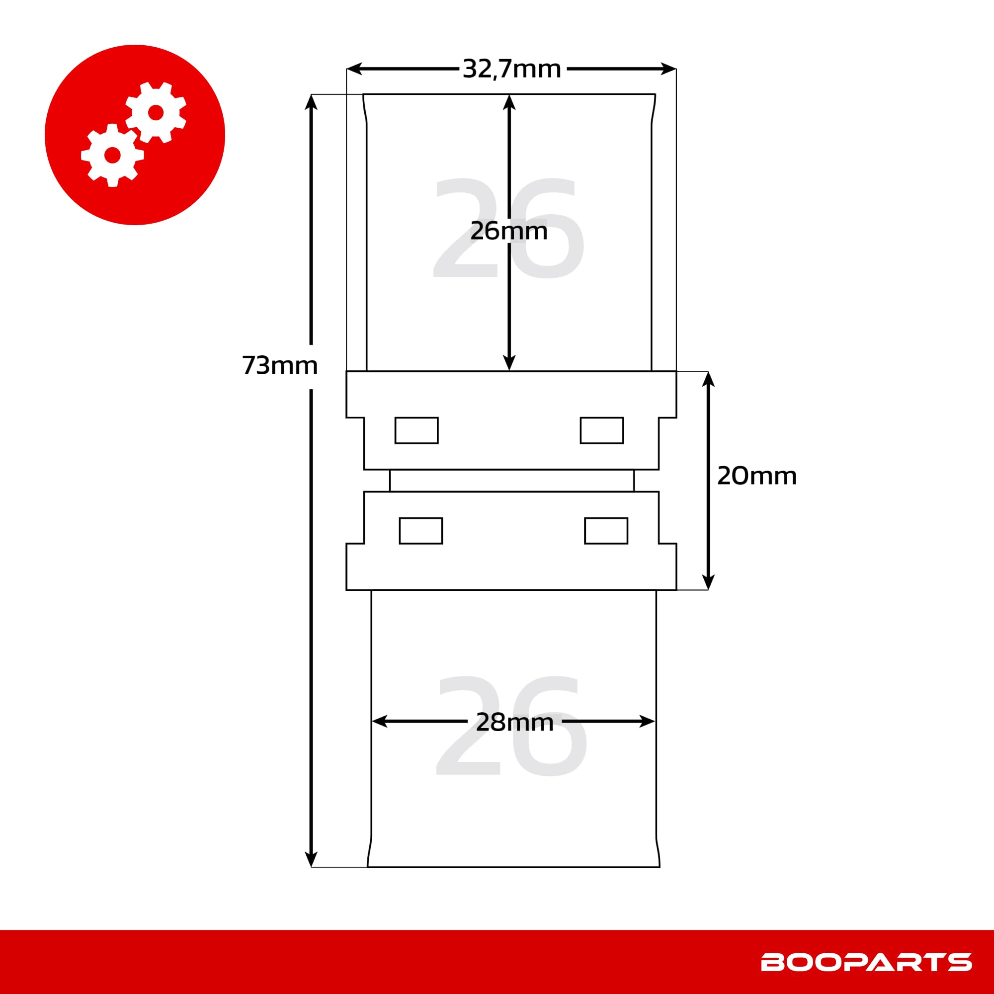 Pressfitting Kupplung Ø26–26 mm | Gerade Presskupplung TH-Kontur für 26x3 mm Aluverbundrohr, Mehrschichtverbundrohr & PEX | 4 Stück