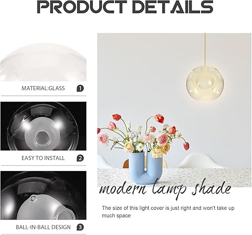 Miniatura 7 de Base de repuesto para pantalla de lámpara, lámpara colgante de techo esmerilado decorativo