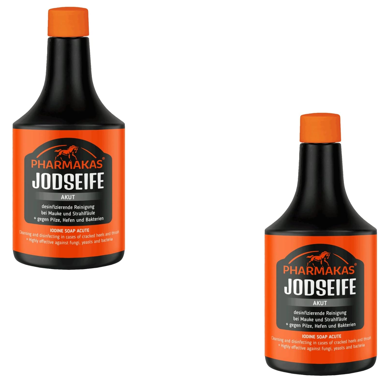 Jabón yodado Agudo | Paquete Doble | 2 x 500 ml | Jabón desinfectante para Caballos | Puede hidratar y Ayudar con Problemas de Piel | contra Hongos, levaduras, bacterias