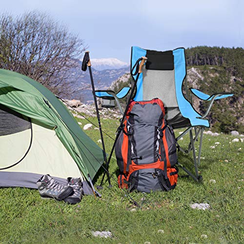 SUNTIME Outdoor Adjustable Folding Camping Chair with Removable Footrest(Blue)