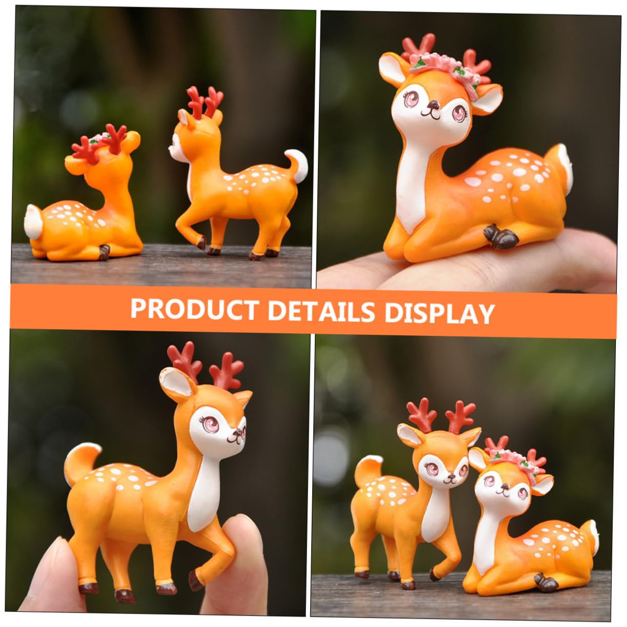 POPETPOP 20stücke Teiliges Zufälliger Deko-Figuren REH Für Miniaturgarten Resin Tierornament Für Sukkulenten Und Mikrolandschaften Deko Für Zuhause Und Büro