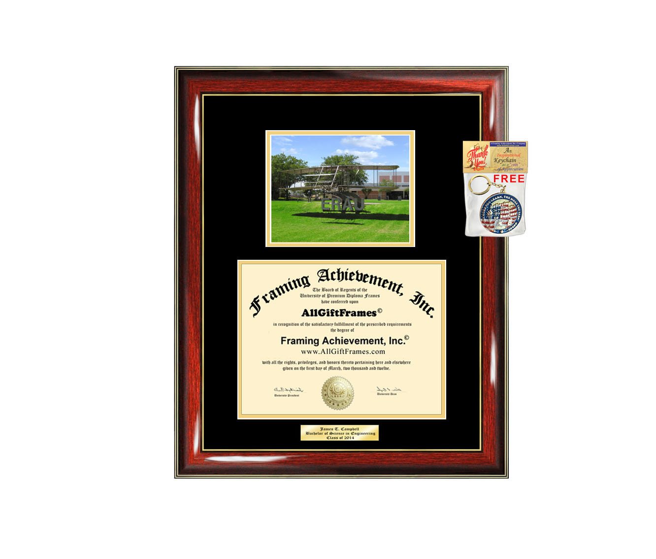 ERAU diploma frames lithograph Embry-Riddle Aeronautical University frame  certificate framing graduation degree gift college Embry Riddle - Home Decor