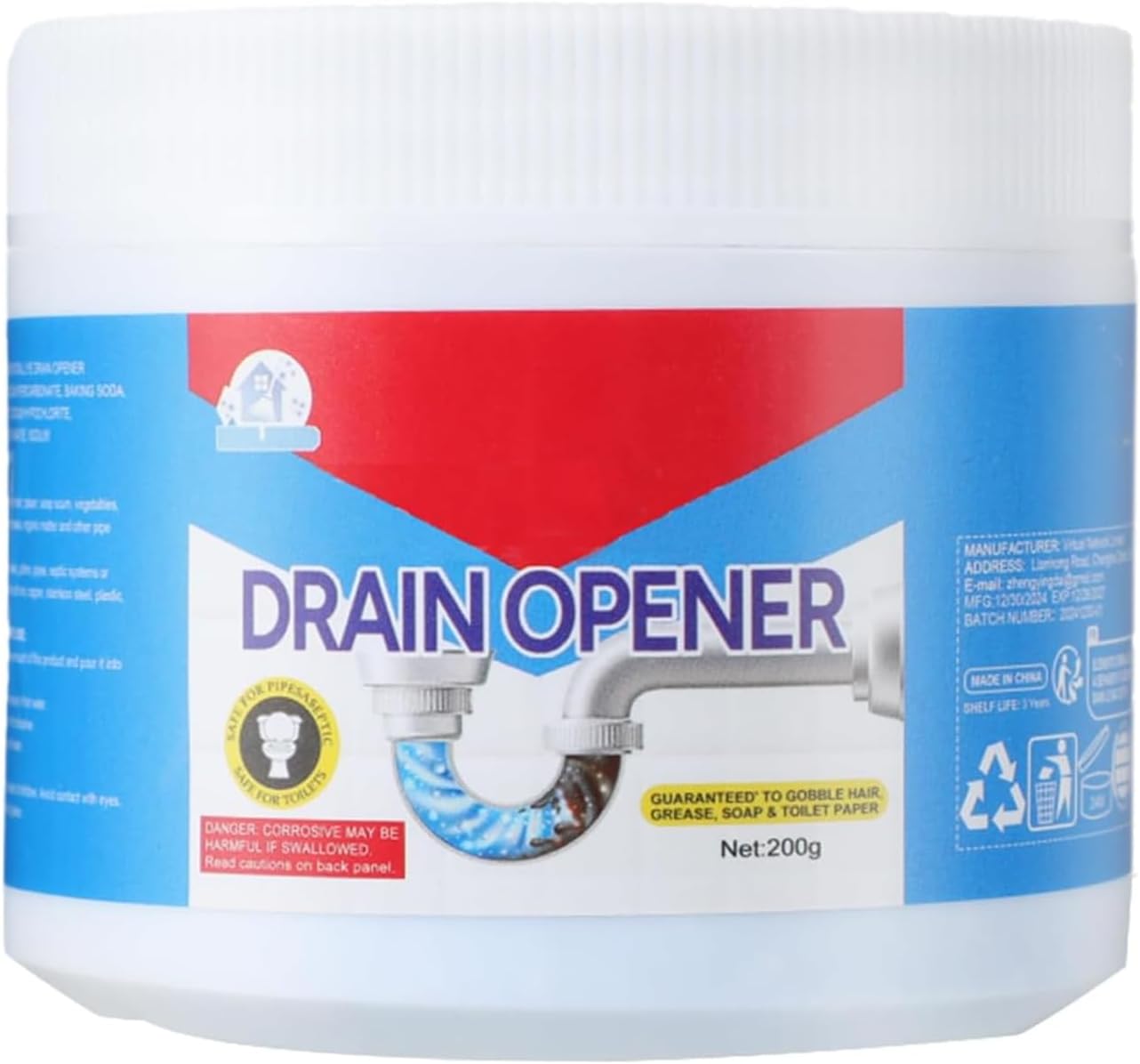 BELL BIRDCrystal Lye Drain Opener, Drain Opener, Pipeline Dredging Agent