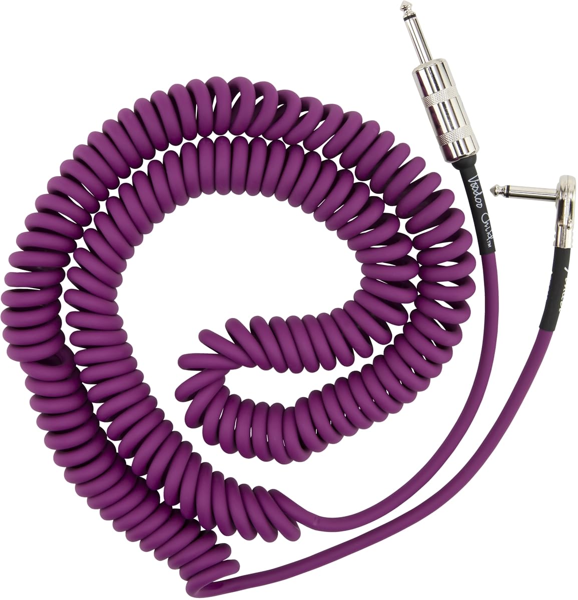FenderHendrix Voodoo Child Coil Instrument Cable, 95% Copper Coverage Shield for Less Noise Interference, Straight,Angle, 30', Purple