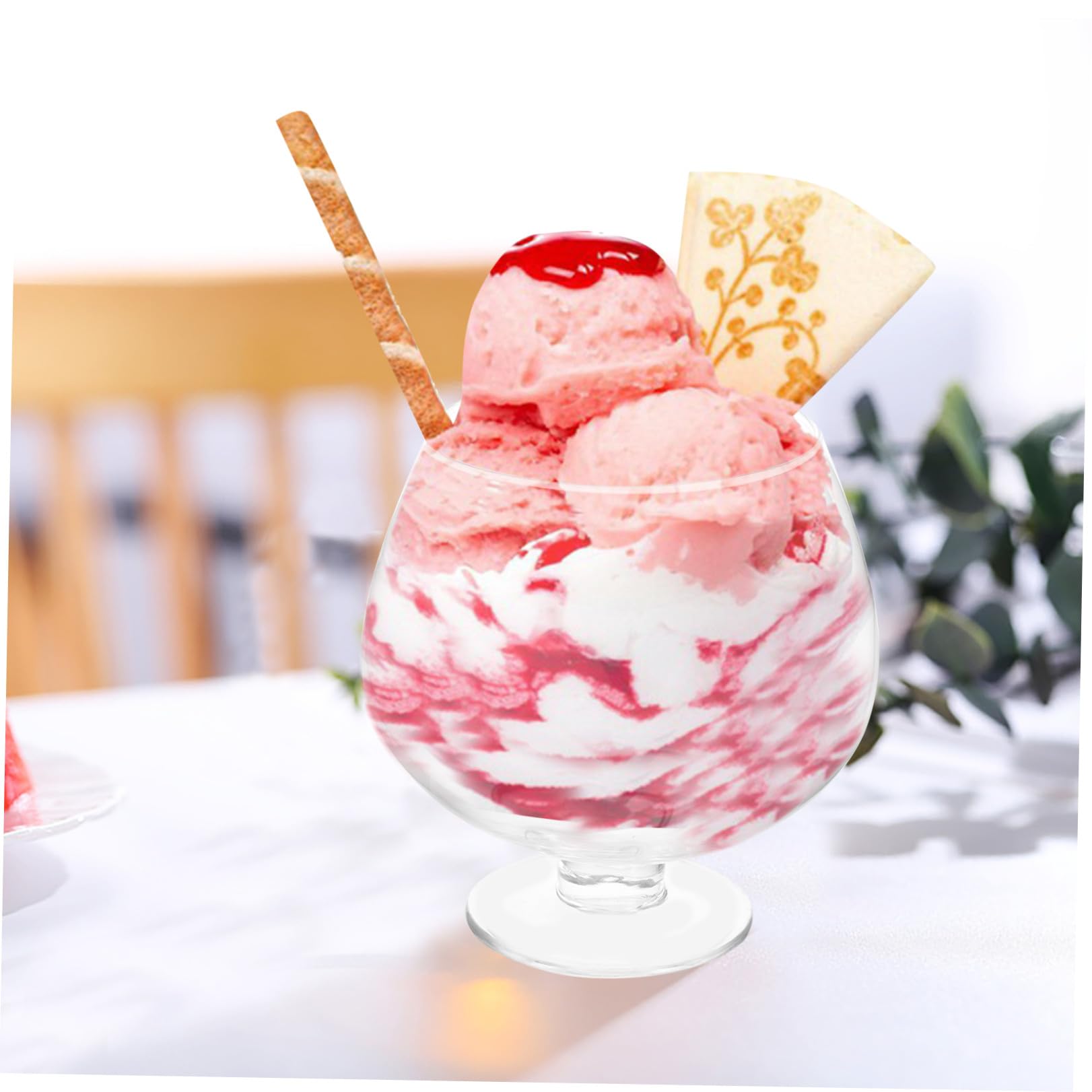 Grande Bicchiere in Vetro per Birra da 1500ml, Resistente al Microonde, Design Raffinato e Semplice per Dessert e Gelati
