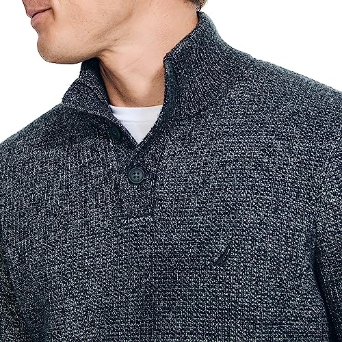 Nautica Men's Sustainably Crafted Waffle Mock-Neck Sweater3