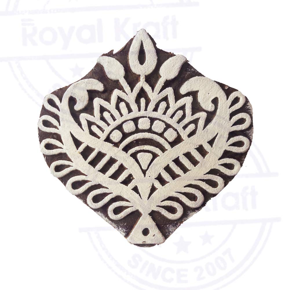 Royal Kraft Artisan Print Blocks Leaf Designs Wooden Stamps for DIY Henna Fabric Textile Paper Clay Pottery Block Printing 1