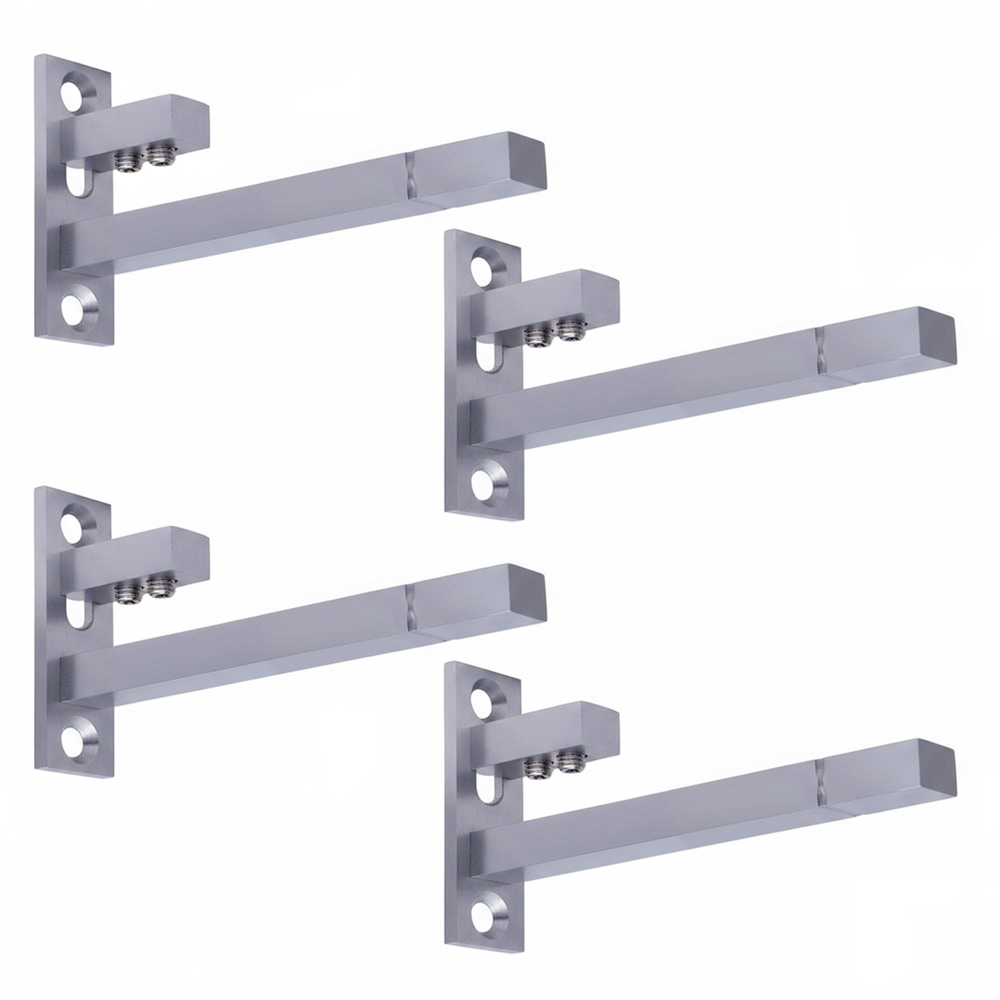 Atlantic F Type Glass Shelf Bracket 6 inch (Stainless Steel, Silver Matt Finish, Adjustable 6/8/10/12 mm, Pack of 4 Piece) — Amazon image 15