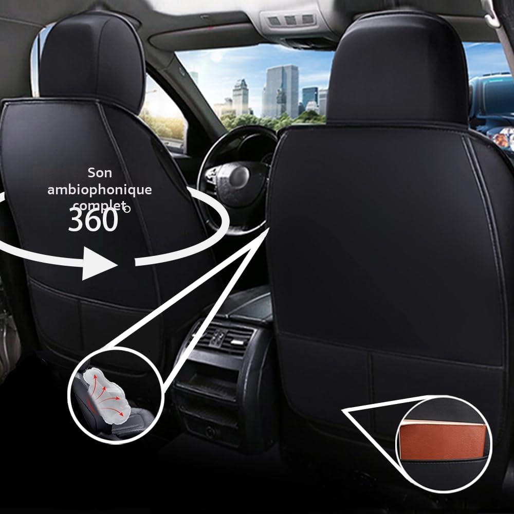 Housses de siège avant en cuir synthétique noir imperméables et résistantes pour Jeep Renegade Compass Cherokee Grand Cherokee Wrangler Jk