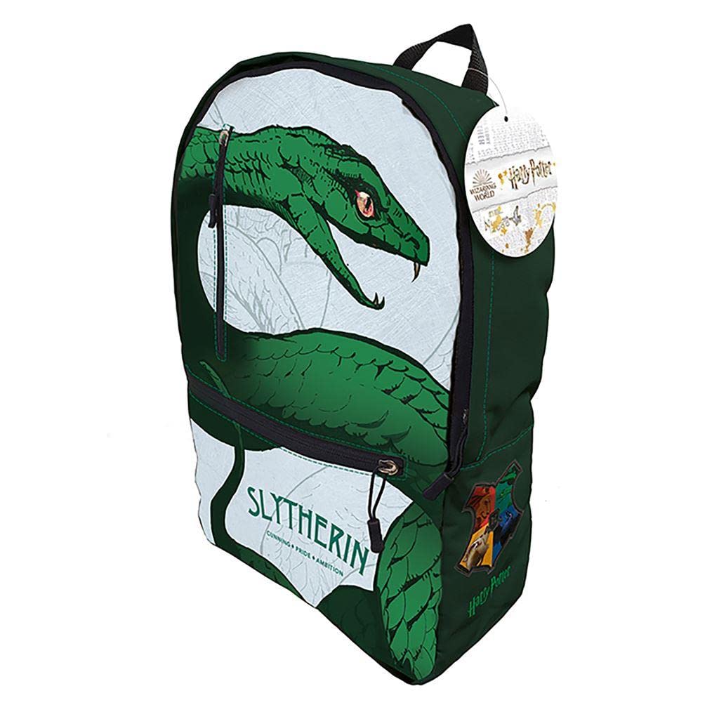 Harry Potter Unisex (Intricate Houses Slytherin) Backpack, Green/White