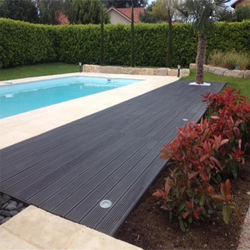 Lame terrasse bois composite plein Maxima L 360 cm Gris anthracite, ep.22mm, l.14 cm, L.360 cm