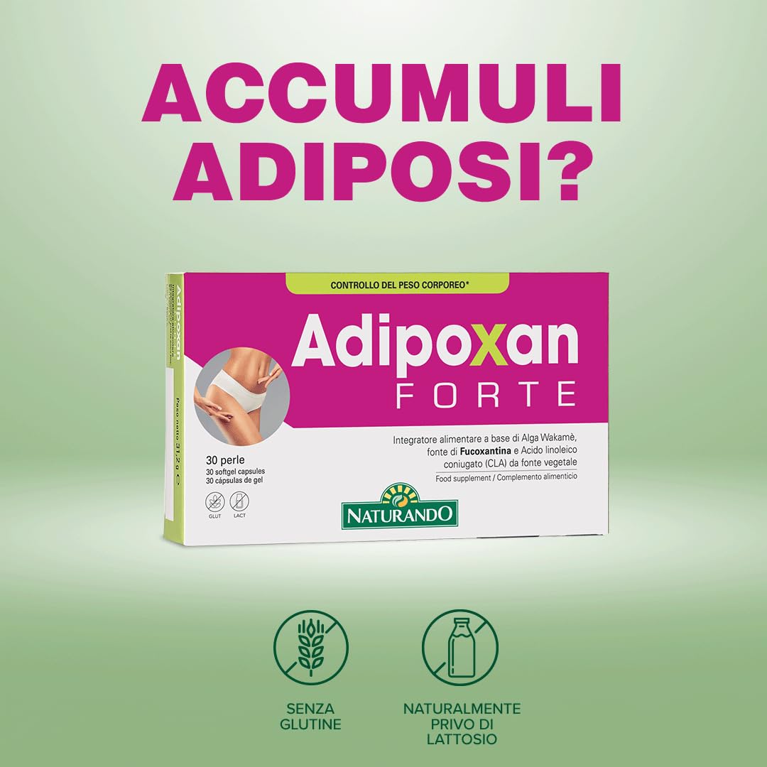 Naturando Adipoxan Forte - integratore alimentare Trattamento pancia e fianchi - 30 capsule