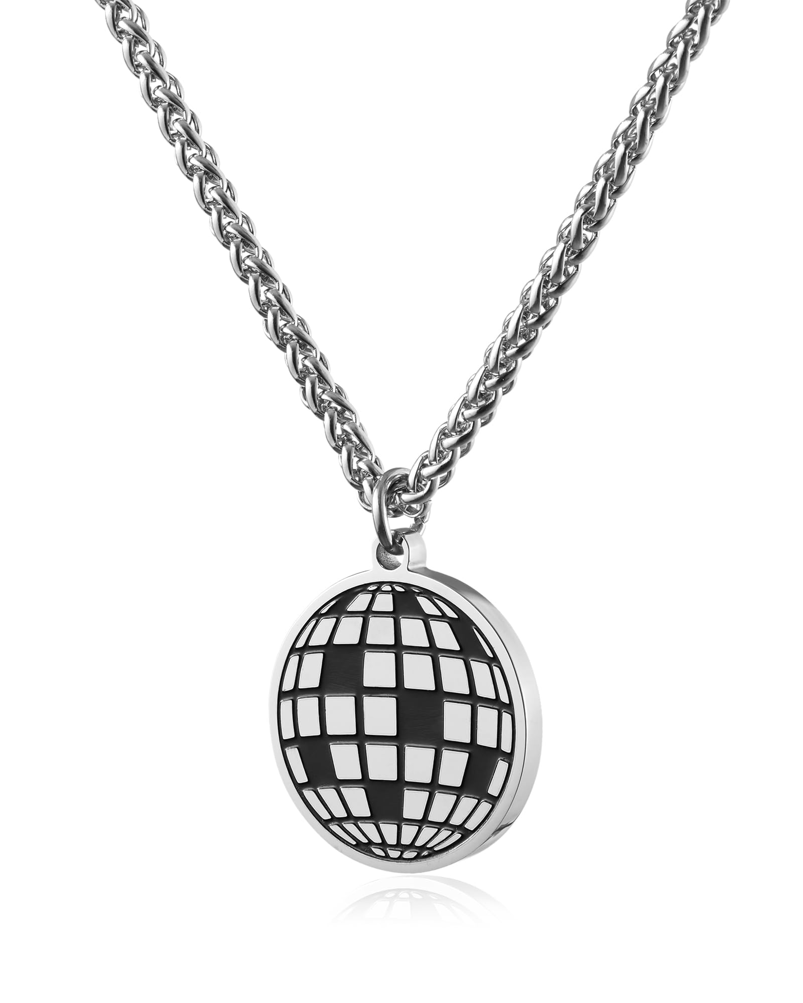 seenseaShining Just For You Mirrorball Pendant Necklace ERAS Tour Gift for Swiftie Fan Pendant Singer Fans Jewelry For Her Disco Ball Necklace stainless steel silver Gifts for Girls