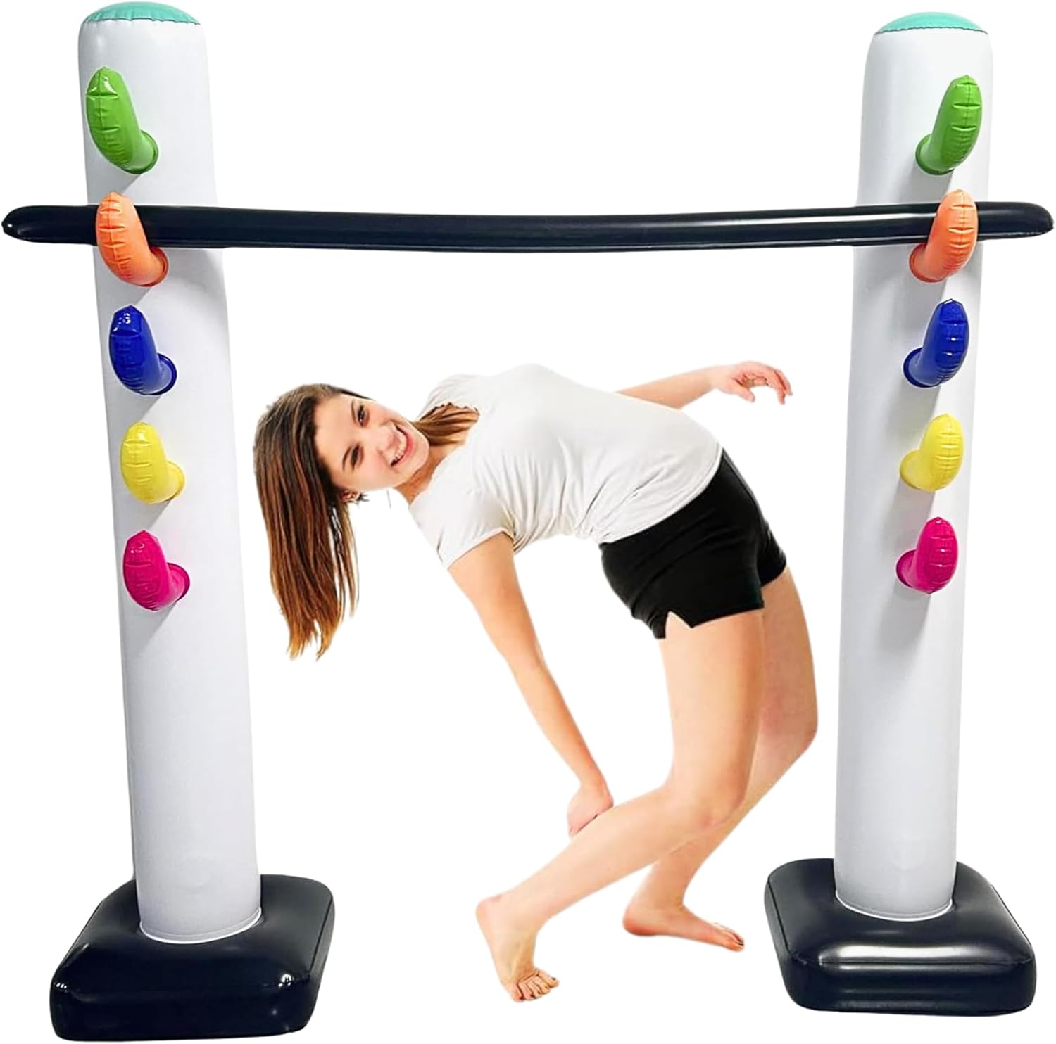 4E's Novelty Inflatable Limbo Game for Kids Adults 62" Luau Party Game, Indoor Outdoor Inflatable Lawn Yard Games, Summer Hawaiian Birthday Activity Carnival Game