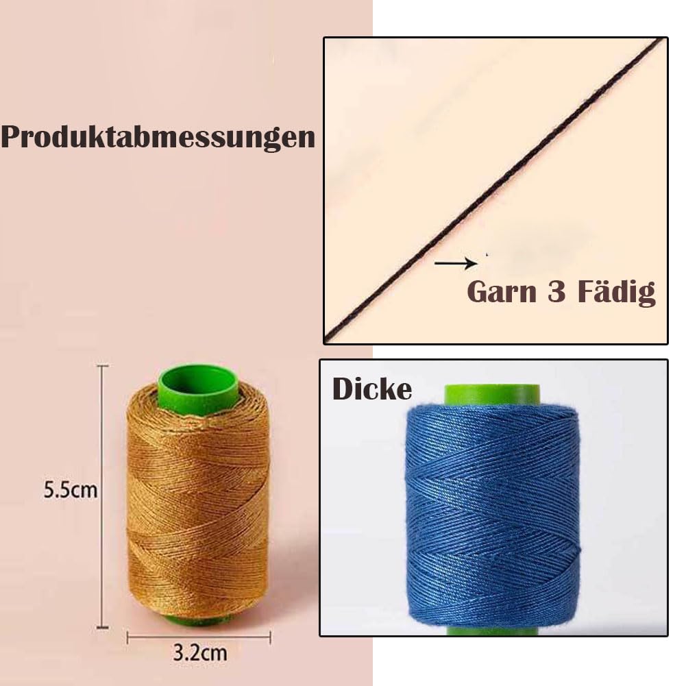 Hilo de coser, 50 rollos, hilo de poliéster, para máquina de coser de 3 hilos, hilo vaquero, extrafuerte, hilo para máquina de coser, resistente a desgarros, hilo acolchado resistente para