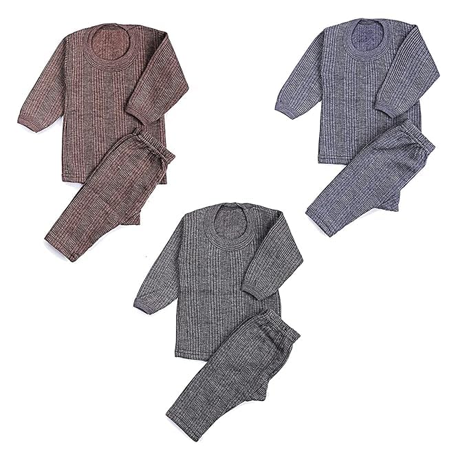 Image of Unisex Kids Winter Wear Fleece Thermal Innerwear Top & Pant Woolen Warmer Set for Girls Boys,Kids Body Warmer Winter Wear Pack of 3
