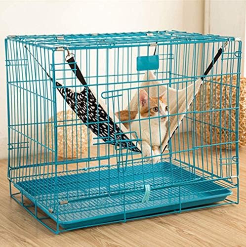 Big Cat Hammock Kitten Pet Cage Hammock Easy to Attach to a Cage Cat Hammock Rat, Rabbit, Small Dogs or Other Pet Hammock Bed (Black, spot)