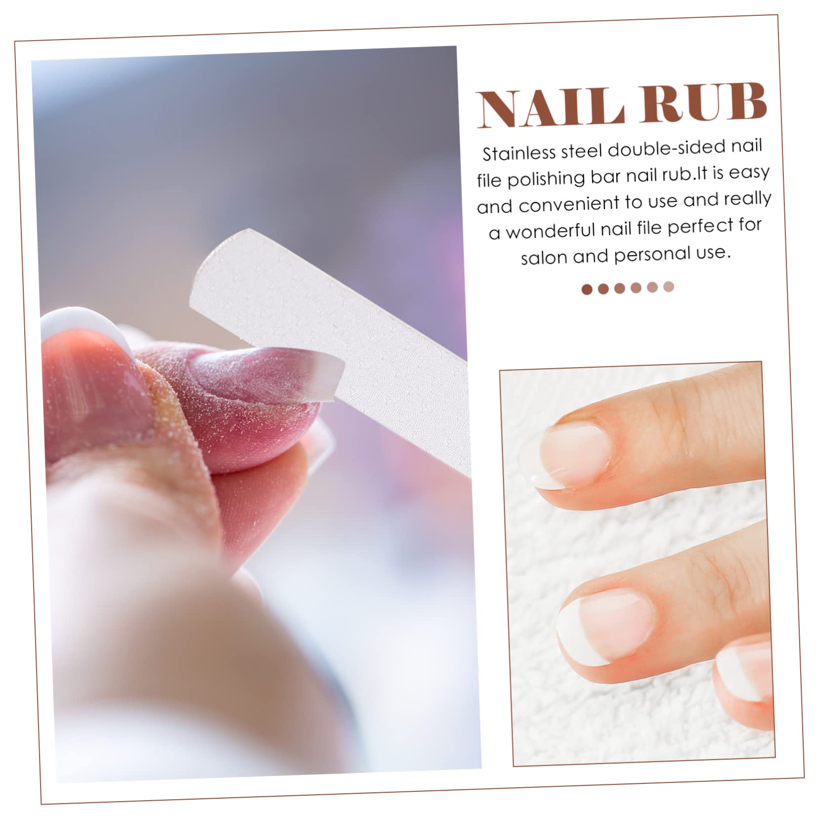 Healeved 5pezzi Unghie Inossidabile Strumento Professionale Per Lucidatura e Modellatura Unghie Doppia Faccia Facile Da Trasportare Per Manicure Art