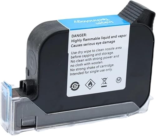 2588+ 42ML Black Red Blue Green Ink Cartridge Quick-Drying 12.7mm Print Height Universal for Handheld Inkjet Printer(Black)