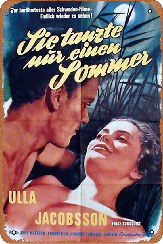 One summer of happiness/Hon dansade en sommar Movies Metal Tin Sign 8x12 inch Wall Decor Gifts for Home,Street,Bars,Restaurants,Cafes,Store