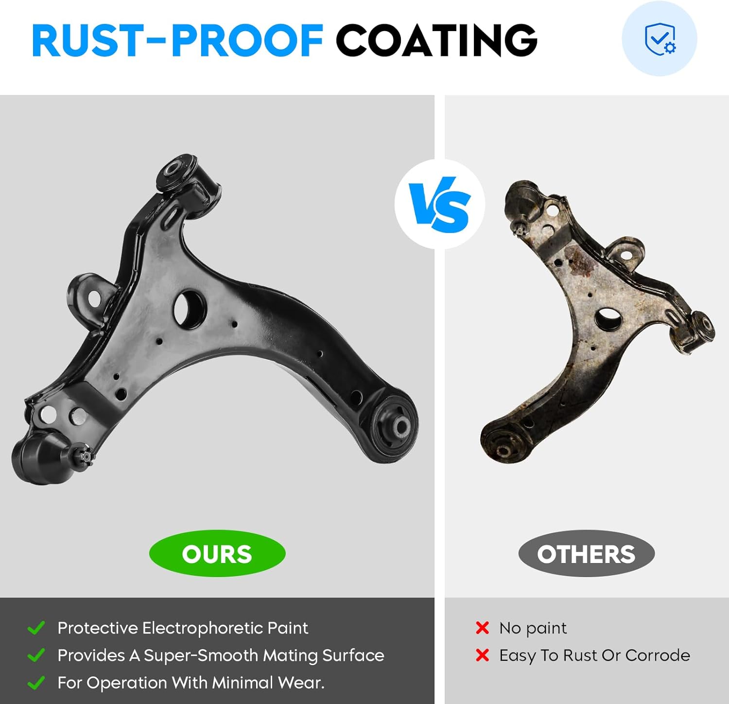 Front Lower Control Arm w/Ball Joint for Buick Allure & Lacrosse 05-09, Chevy Impala 00-13, Venture 97-05, Oldsmobile Intrigue 98-02, Pontiac Montana 99-06, 2Pcs Suspension Kit K80539 K80538